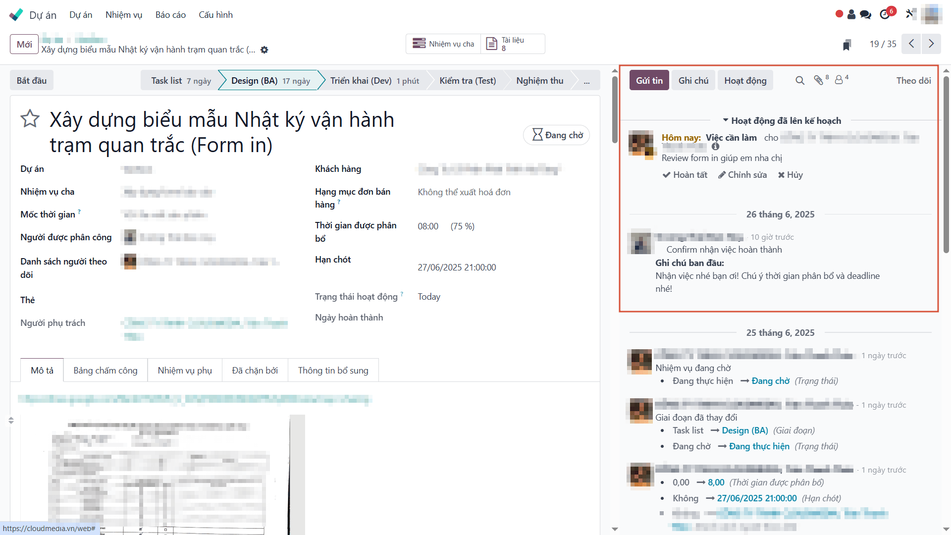 Tự động tạo nhiệm vụ từ hợp đồng dịch vụ trong Odoo